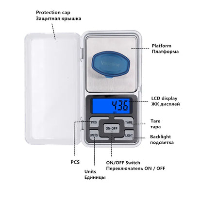 500g /0.1g balança Digital Electronic Scales Jewelry Scales Pocket Libra Gram Weight Scales For Kitchen LCD Display15% OFF